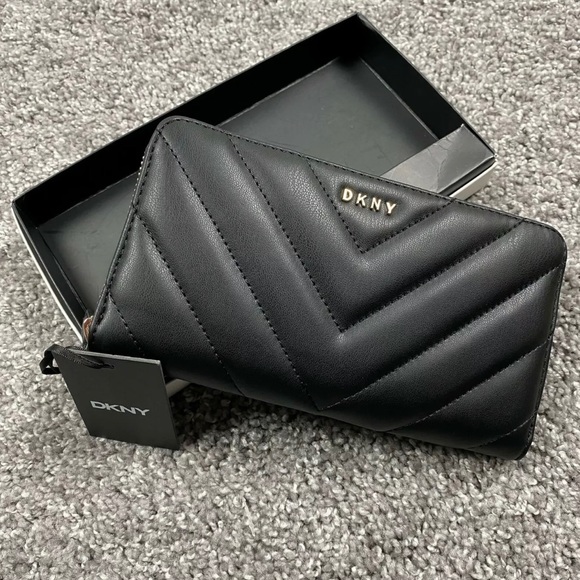 Dkny Bags Dkny Black Quilted Large Wallet Poshmark